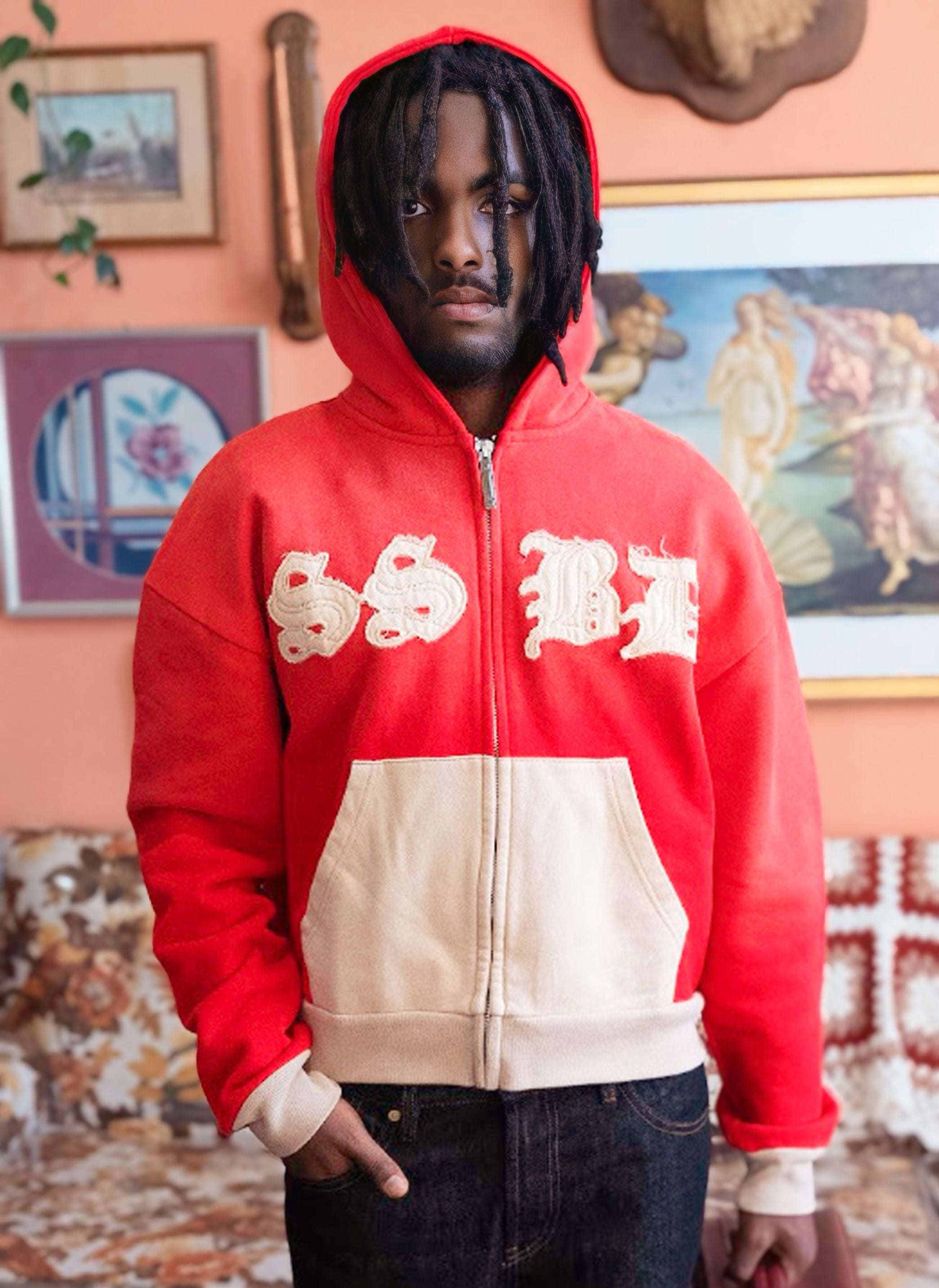 Cream and 2025 red hoodie